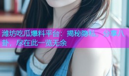 潍坊吃瓜爆料平台：揭秘隐私，分享八卦，尽在此一览无余