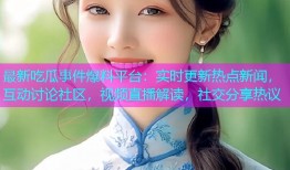 最新吃瓜事件爆料平台：实时更新热点新闻，互动讨论社区，视频直播解读，社交分享热议