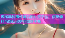 揭秘黑料事件背后的社交平台：信息爆料与隐私保护的微妙平衡